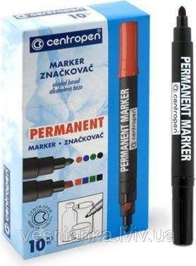 Маркер перманентний Чорний 2.5 мм. круглий арт 8566 Centropen, фото 1