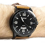Наручний чоловічий аналоговий кварцовий годинник Skmei 9115 з хронографом коричневий, фото 7
