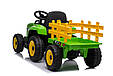 Дитячий електромобіль Трактор John Deere XMX 611 (зелений колір) з причепом, фото 6