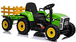 Дитячий електромобіль Трактор John Deere XMX 611 (зелений колір) з причепом, фото 2