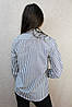 Жіноча сорочка в смужку з кишенями, фото 2