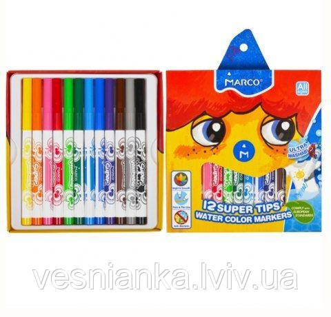 Фломастери 12 кольорів 1630-12СВ Marco, фото 1
