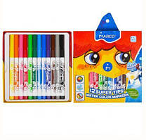 Фломастери 12 кольорів 1630-12СВ Marco