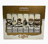 Набір вафельних рушників Nilteks бавовна 50-70 см 6 шт. бежеві, фото 3