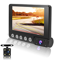 Автомобільний відеореєстратор С9 Full HD DVR з 3 камерами для авто Реєстратор машину з монітором записом