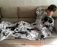 Плед з флісу з рукавами Товстий кіт, фото 2