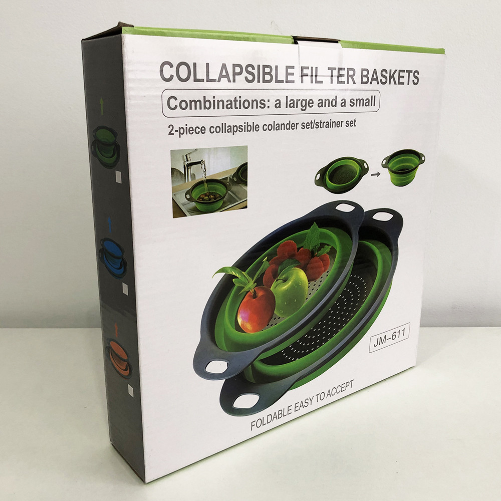 Друшляк складаний COLLAPSIBLE FILTER BASKETS (силіконовий). Колір блакитний, фото 1