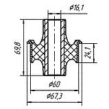 04-01 Сайлентблок передній переднього важеля Opel Omega-A, Senator-B; 90373854; 352355, фото 2