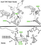 08-46 Сайлентблок переднього важеля передній Audi, Volkswagen, Scoda, Seat; 1K0407182, фото 3