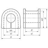 11-44 Втулка стабілізатора для Mercedes (Transporter) Vito 113/114, 108/110 D, 108-112 CDI; 6383230285, фото 3