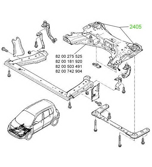 24-05 Сайлентблок подрамника Renault Megane 2, Scenic; Nissan Tiida, Note; 8200275524; 8200275525 - фото 3 - id-p3719597