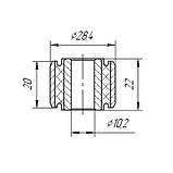 33-01 Сайлентблок задньої підвіски 28Х10Х22Х20 скутер Yamaha, Suzuki, фото 2