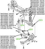 02-15 Сайлентблок поперечного важеля (бумеранг) задньої підвіски Ford Focus; Mazda 3, 5; BP4K28C10B, фото 3