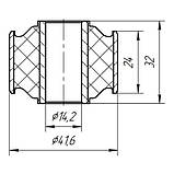 09-15 Втулка заднього аммортізатора верхня посилена Fiat Doblo 2000-2011, 2009-; 88B0023040; 51756418, фото 3