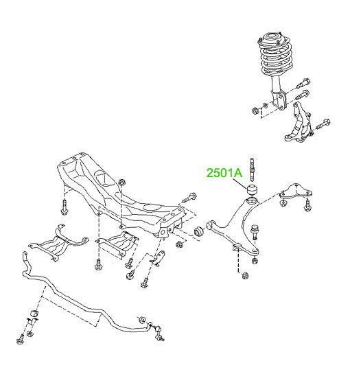 25-01A Сайлентблок переднего рычага усиленный Subaru Legaci, Tribeca, Impreza; 20204AG011; 20204AG010 - фото 4 - id-p20500939