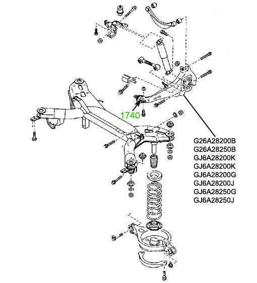 17-40 Сайлентблок продольного рычага задней подвески Mazda 6 GG, GY 2002-2007; G26A28200B - фото 3 - id-p21105922