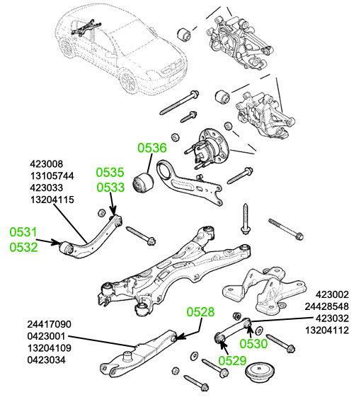 05-32 Сайлентблок поперечного верхнего заднего рычага (бумеранг) наружный Opel Vectra-C; 13105744 - фото 3 - id-p25589395