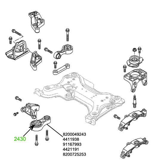 24-30 Сайлентблок верхней опоры двигателя Trafic 2; Vivaro; Primastar; 8200049243; 4411938; 91167993 - фото 3 - id-p277693462