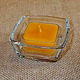 Стильний настільний квадратний скляний підсвічник для квадратних чайних свічок, фото 3
