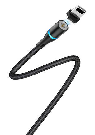 Магнітний кабель для зарядки телефона/ смартфона Borofone BU16 USB - Lightning 1.2 м 2.4 А Чорний, фото 3