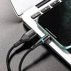 Магнітний кабель для зарядки телефона/ смартфона Borofone BU16 USB - Lightning 1.2 м 2.4 А Чорний, фото 4