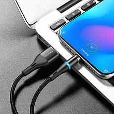 Магнітний кабель для зарядки телефона/ смартфона Borofone BU16 Skill USB - Type-C 1.2 м 2.4 А Чорний, фото 4