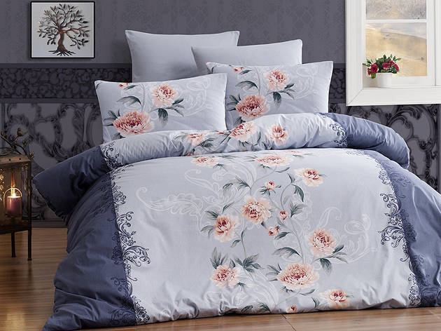 Комплект постельного белья First Choice Ranforce "Karen Lacivert" R 156, фото 1