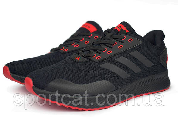Adidas cloudfoam black and red sales