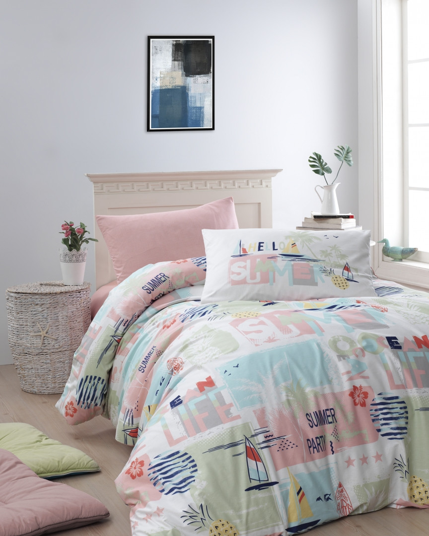 Підліткове полуторна постільна білизна First Choice Ranforce "Summer Somon" R 266