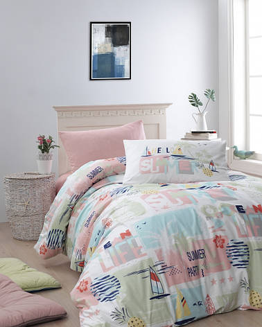 Підліткове полуторна постільна білизна First Choice Ranforce "Summer Somon" R 266, фото 1