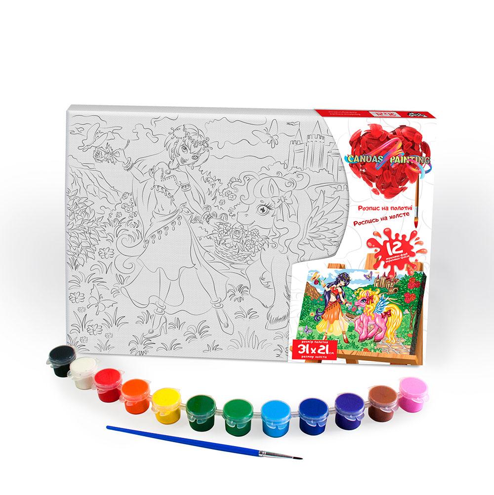 Розпис на полотні Canvas Painting Поні 21*31 см с.6 №1 Danko toys PX-06-01 розмальовка набір для дитячої творчості