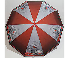 Жіноча парасолька автомат Антивітер Парасолька в 3 складання FLAGMAN з малюнком