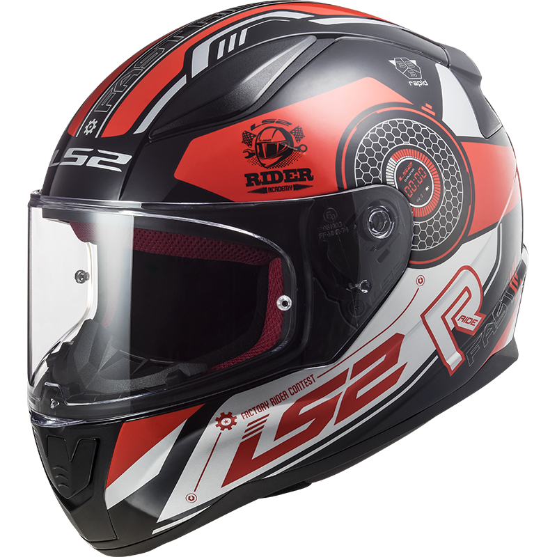Мотошолом LS2 FF353 Rapid II Stratus black red silver