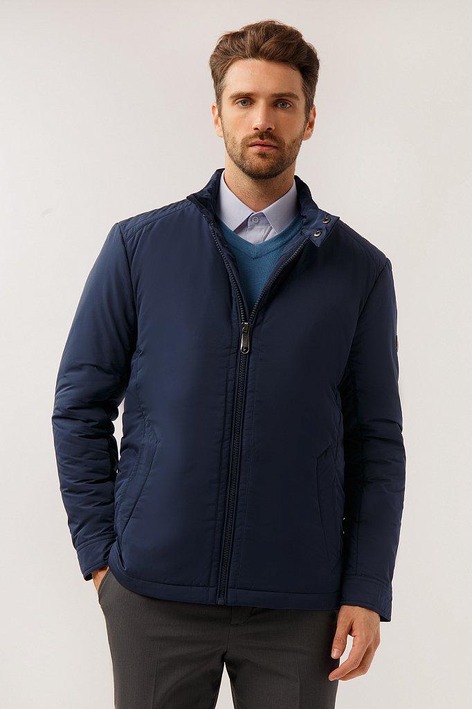 Коротка чоловіча куртка демісезонна Finn Flare A19-21033-101 темно-синя S