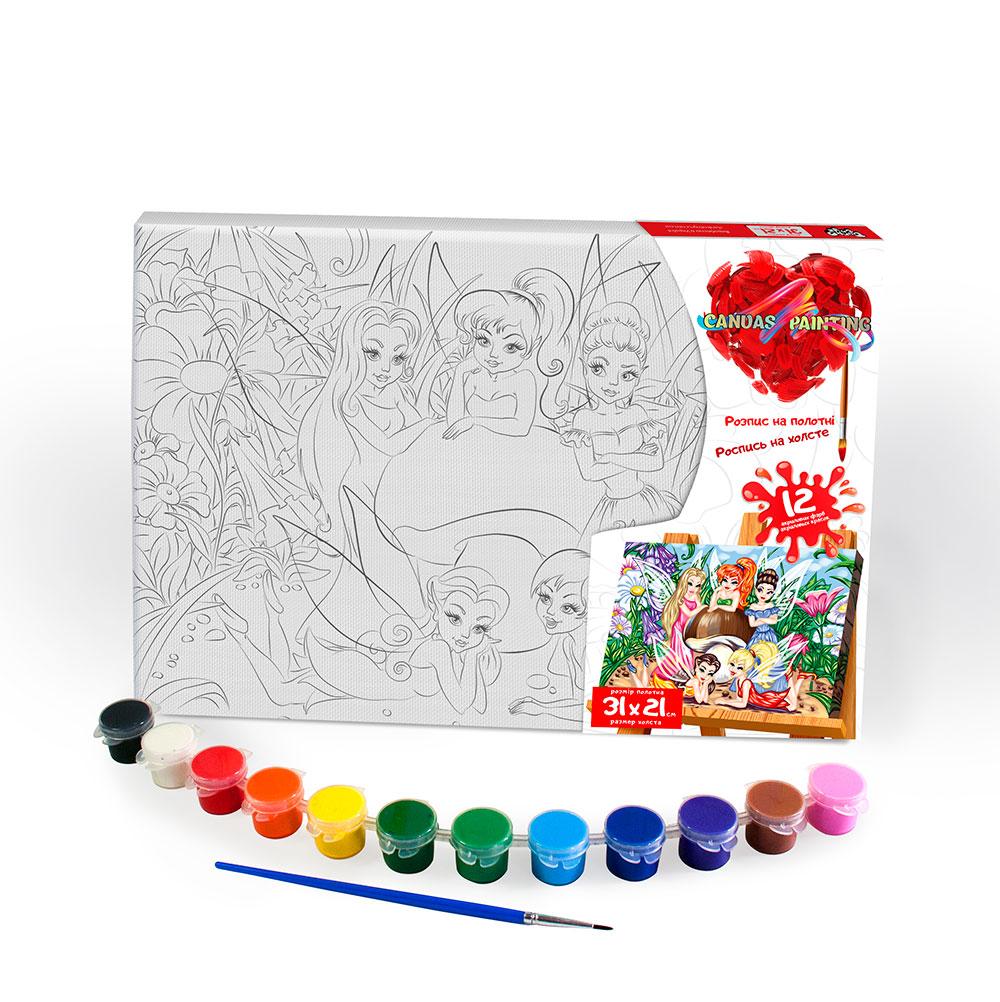 Розпис на полотні Canvas Painting с.6 №1 феї Danko toys PX-06-05 розмальовка набір для дитячої творчості