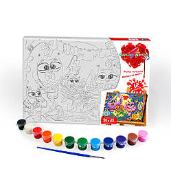 Розпис на полотні Canvas Painting Сови 21*31 см с.6 №1 Danko toys PX-06-06 розмальовка набір для дитячої творчості