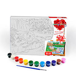 Розпис на полотні Canvas Painting Ведмедики 21*31 см с.6 №1 Danko toys PX-06-07 розмальовка набір для дитячої творчості