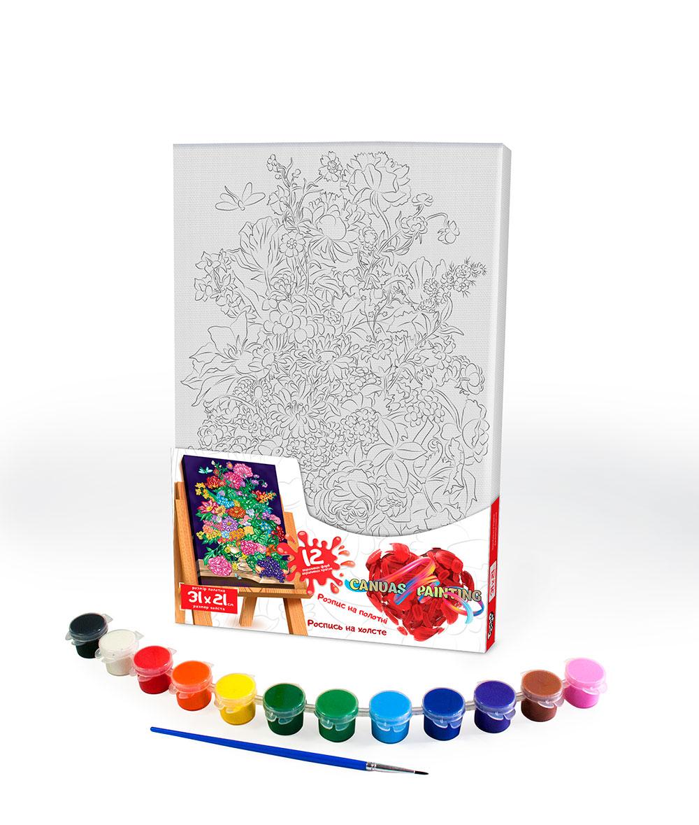 Розпис на полотні Canvas Painting Букет 21*31 см с.6 №1 Danko toys PX-06-10 розмальовка набір для дитячої творчості