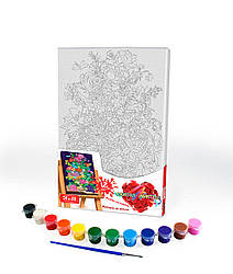 Розпис на полотні Canvas Painting Букет 21*31 см с.6 №1 Danko toys PX-06-10 розмальовка набір для дитячої творчості