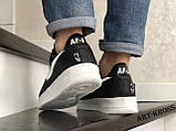 Чоловічі повсякденні кросівки Nike Air Force Af 1 шкіряні чорні з білим, фото 5