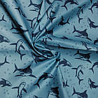 Плащівка лакє принт (принтована) сині акули на блакитному
