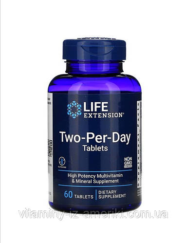 Купить Витамины и минералы Two-Per-Day ,Life Extension, таблетки для ...