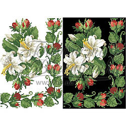 Схема для вишивки на флізелін "Лілії і бутони троянд" -2