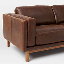 М'який диван "Дека", м'який дерев'яний диван зі штучної шкіри, диван за індивідуальними вимірами, фото 3