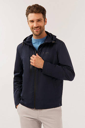Ветровка мужская с капюшоном Finn Flare A19-22019-101 темно-синяя M ...