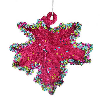 Прикраса ялинкова 12 см "Лист пуансеттії" 973102 G-Rich