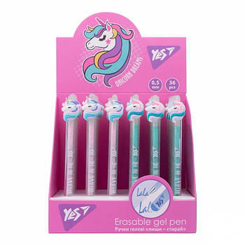 Ручка гелевая YES  пиши-стирай "Unicorn dreams" автоматическая 412011