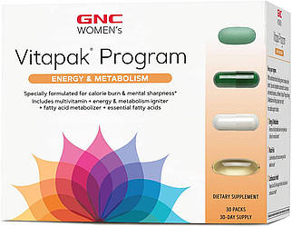 Вітаміни для жінок GNC Women's Vitapak Program Energy and Metabolism 30 порц.