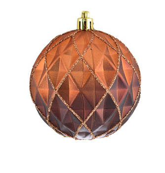 Іграшка новорічна Куля "Ромби" коричнева 972954 G-Rich