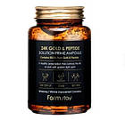 Сироватка ампульна для обличчя FarmStay 24K Gold & Peptide антивікова 250 мл, фото 2